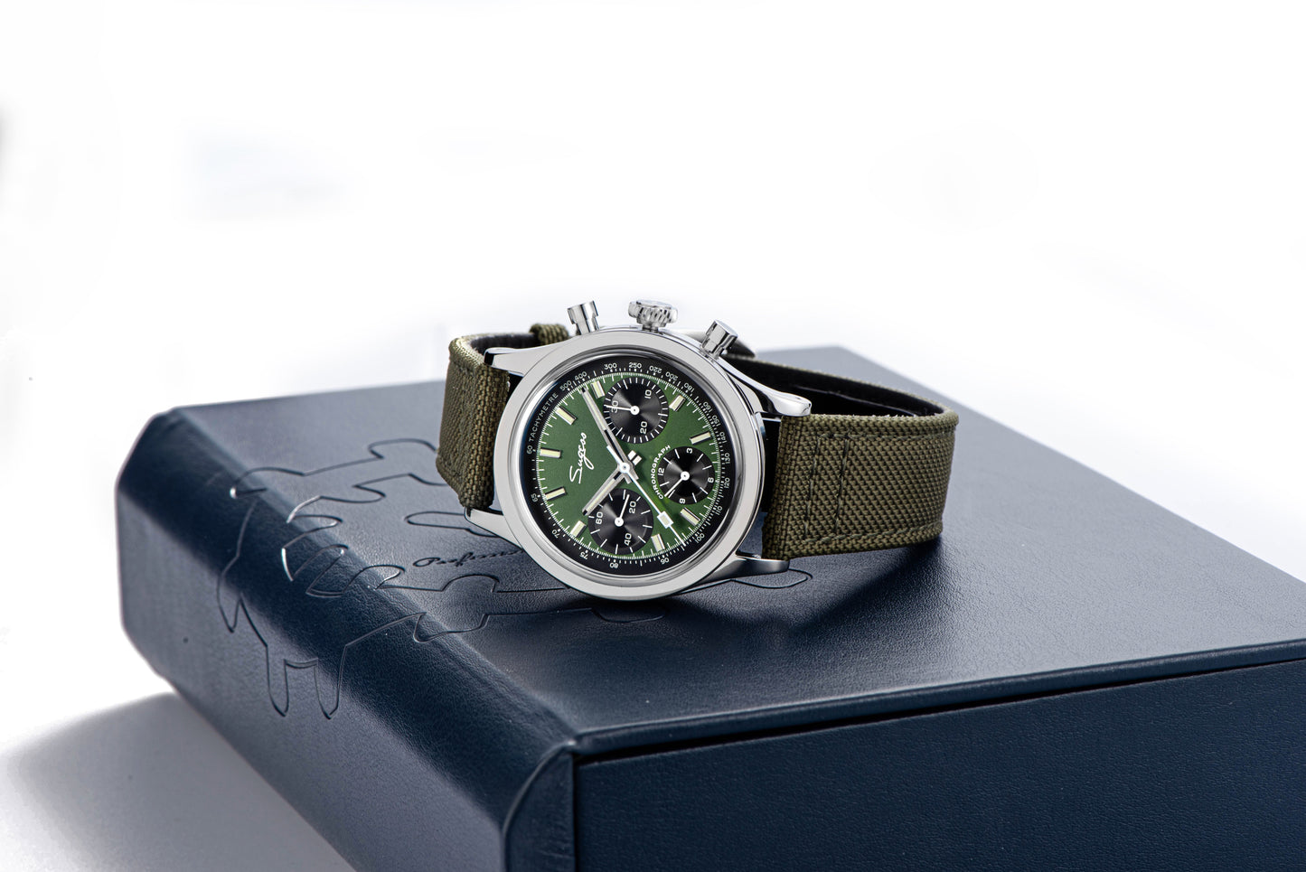 Chrono Heritage S411-1902 S411 Green Dial Swan Neck Regulator (Limited Edition)