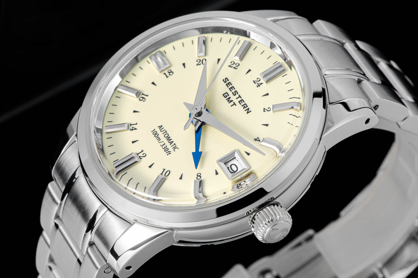 Seestern S446 GMT Watch Creamy Dial (Seiko NH34 GMT movement)