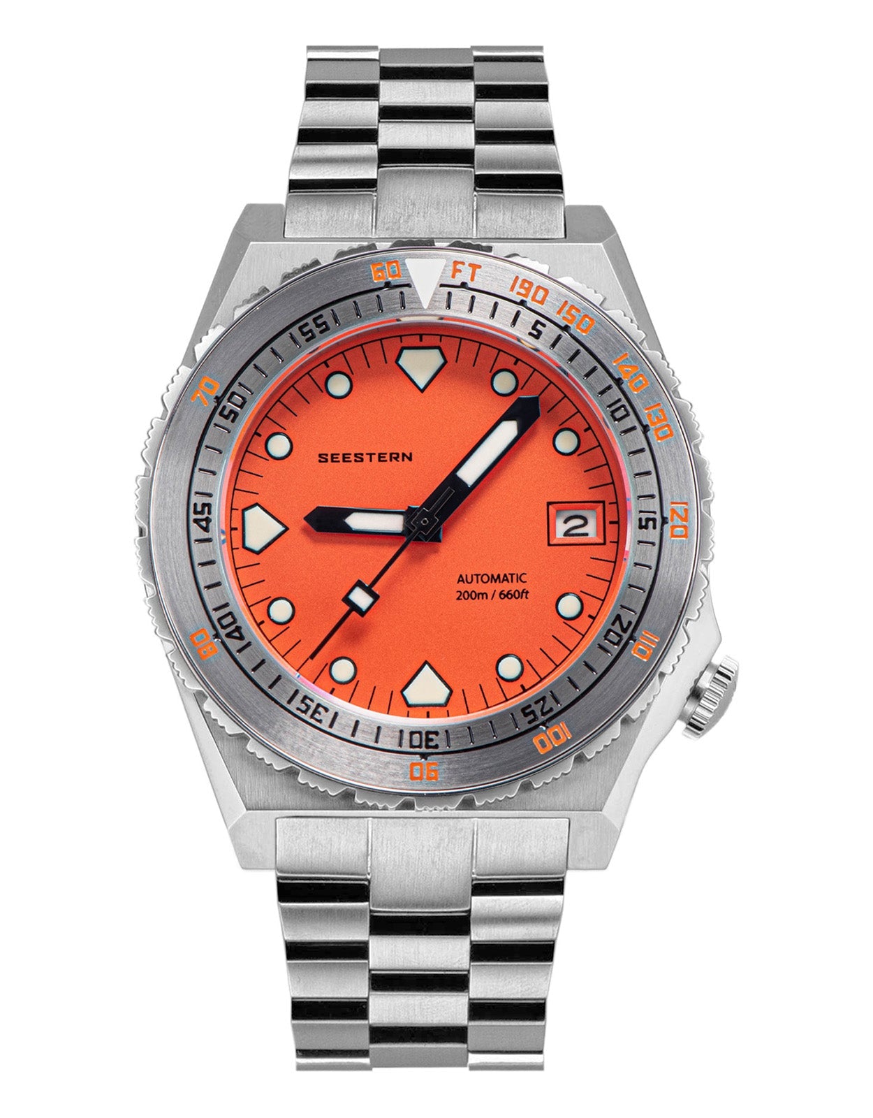 Seestern Vintage 407 600T Orange Dial Ceramic Bezel