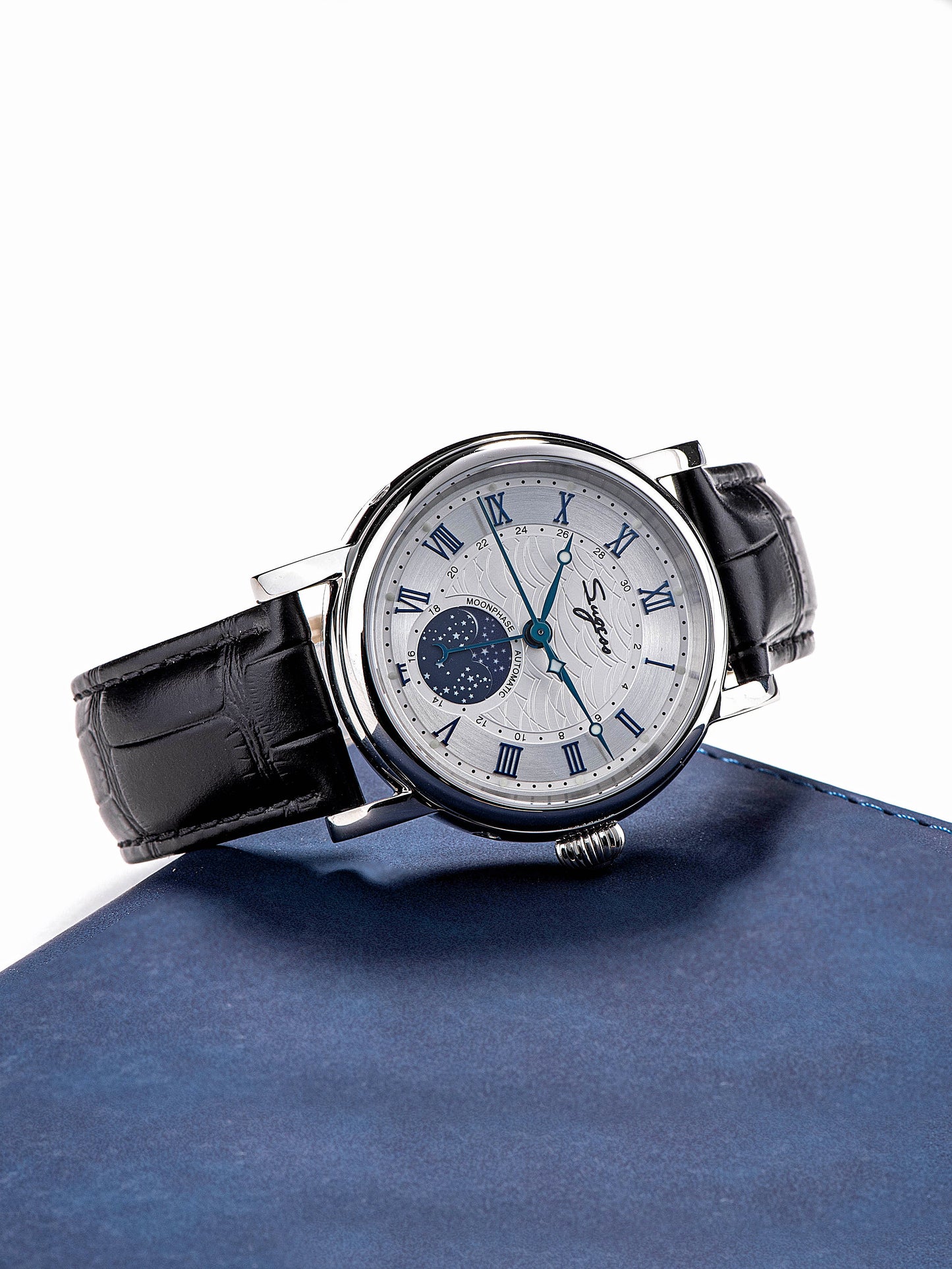 MoonPhase Master SU2108SZ Stainless-Steel Moon Phase Blue Indices