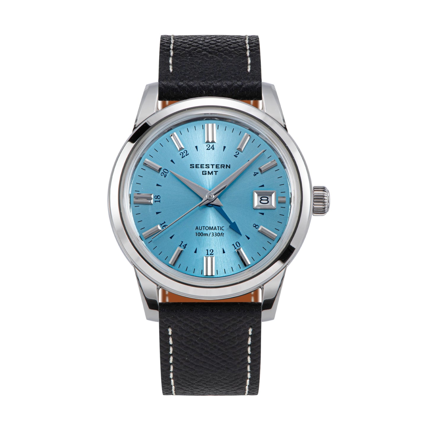 Seestern S446 GMT Watch Ice Blue Dial (Seiko NH34 GMT movement)