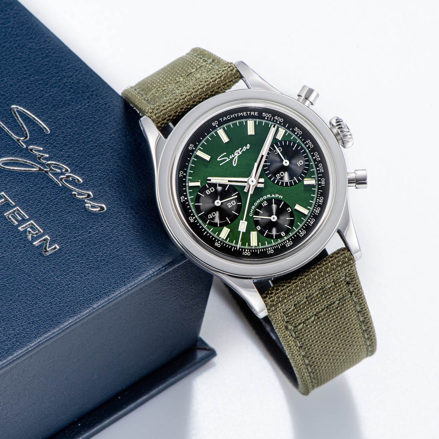 Chrono Heritage S411-1902 S411 Green Dial Swan Neck Regulator (Limited Edition)