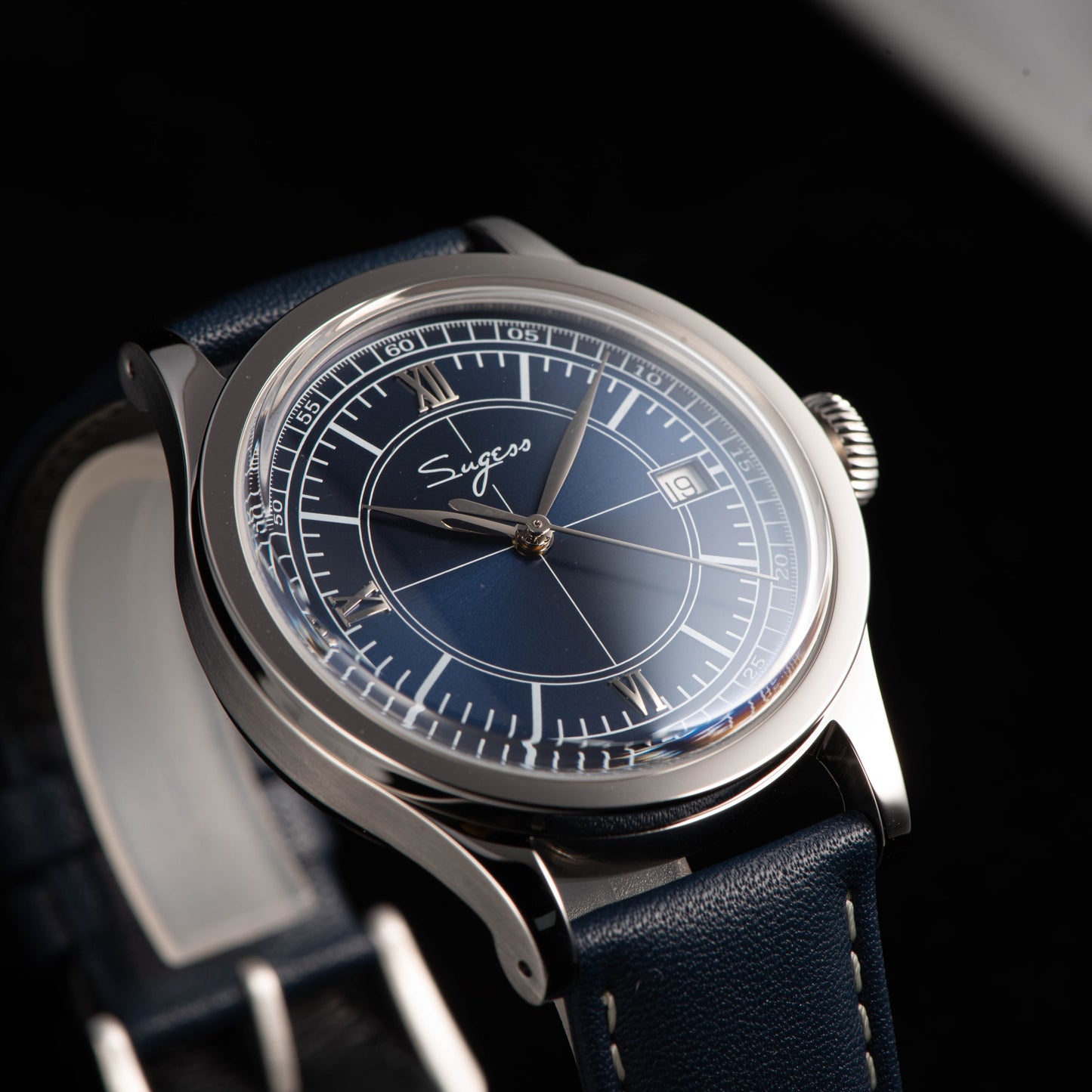 Heritage 411-3B Seagull 2130 Movement  Stainless Steel Case Deep Blue Dial SU4113BDB