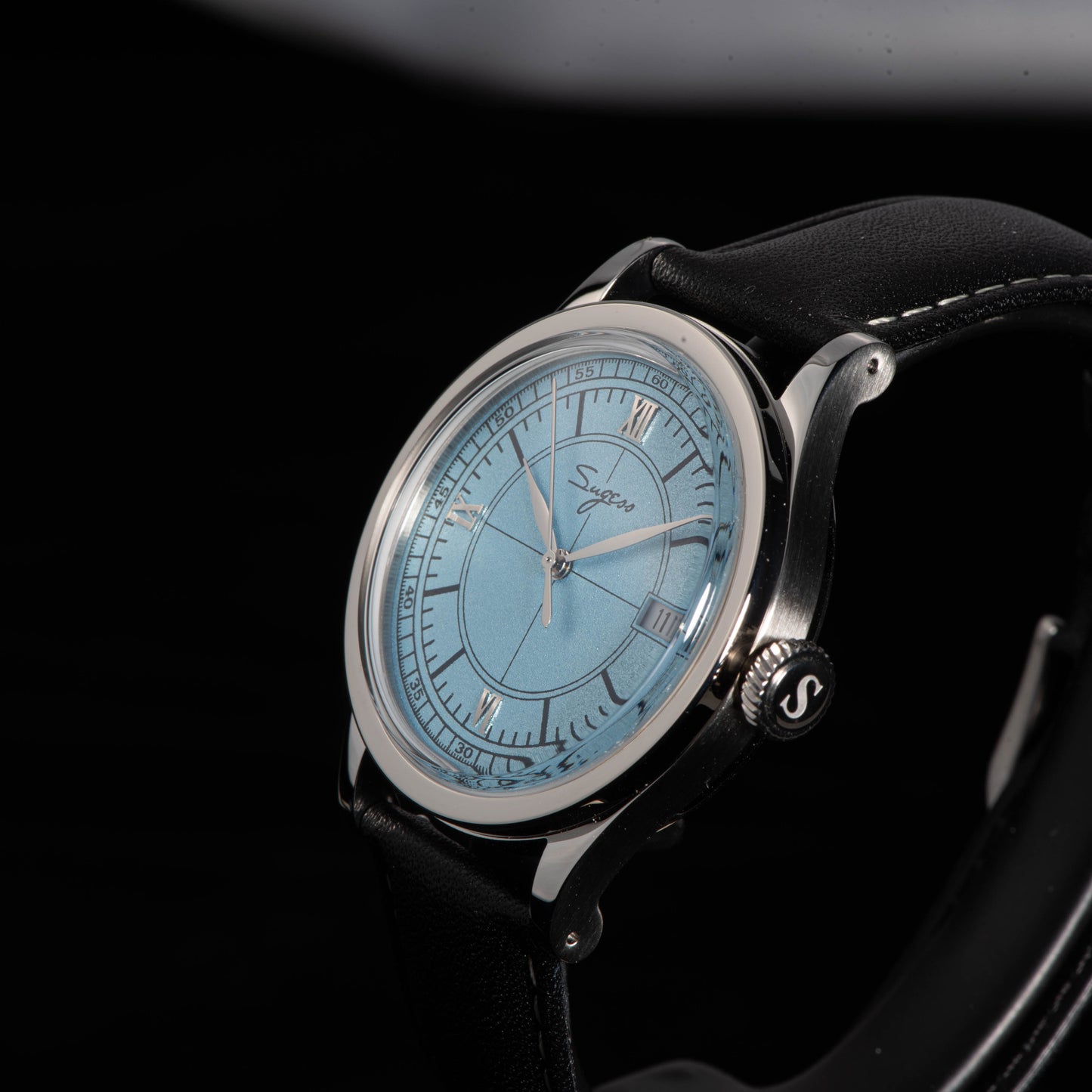 Heritage 411-3B Seagull 2130 Movement  Stainless Steel Case Deep Light Blue Dial SU4113BLB