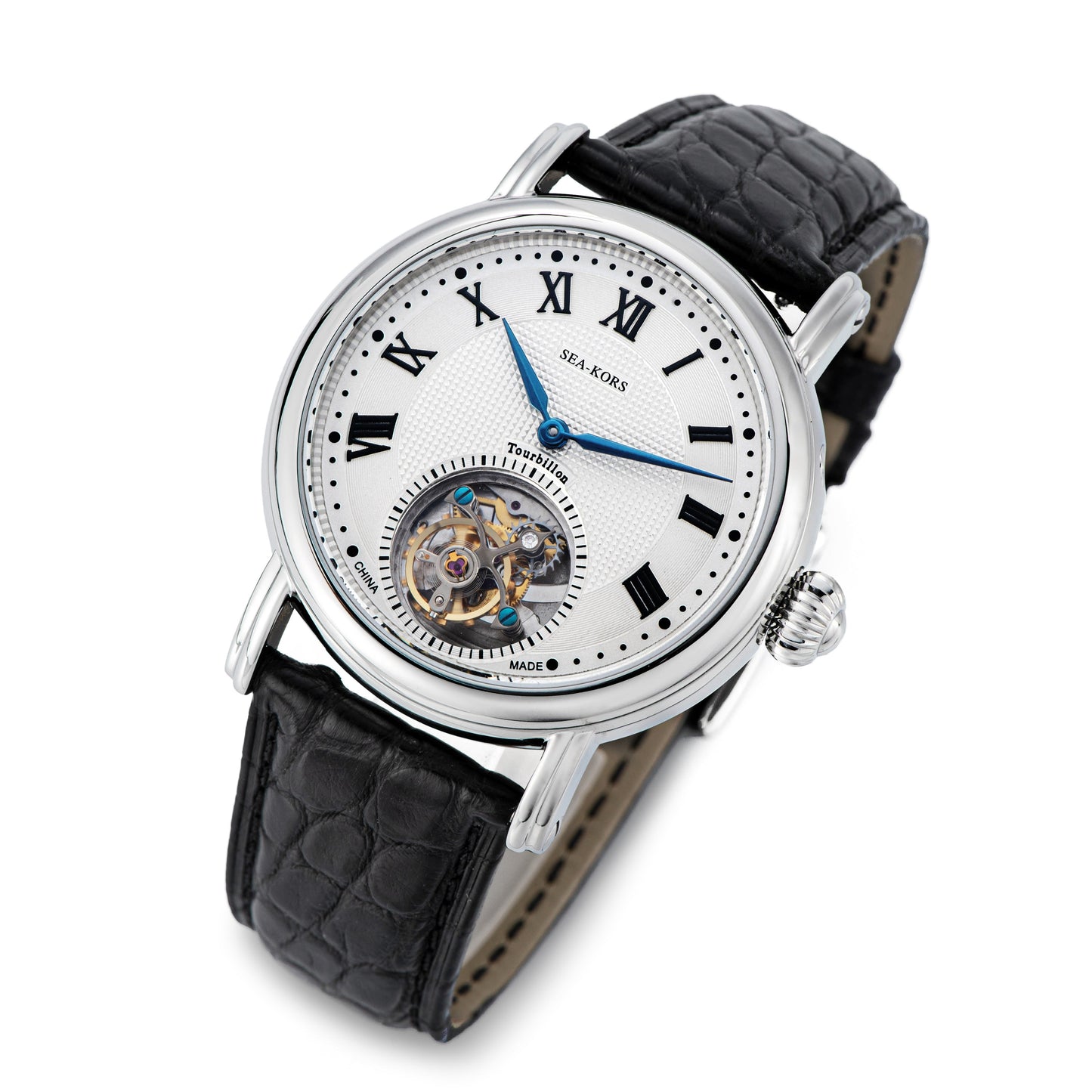 Seakors Tourbillon SE8002SK Black Indexes Automatic Movement