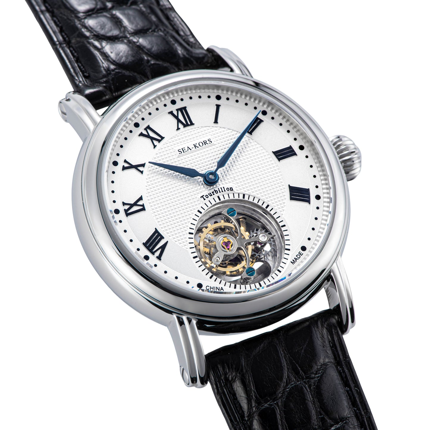 Seakors Tourbillon SE8002SK Black Indexes Automatic Movement