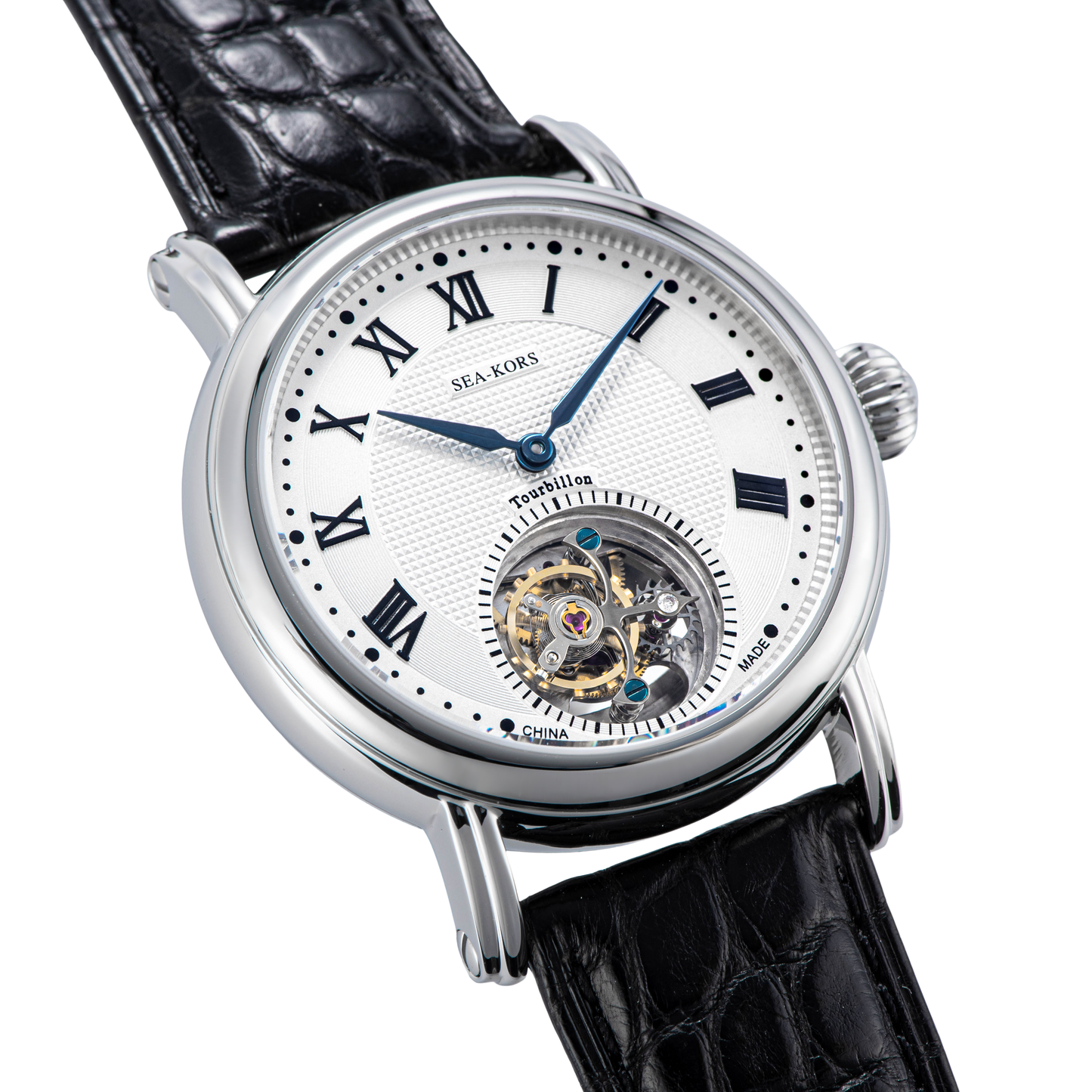 Seakors Tourbillon SE8002SK Black Indexes Automatic Movement