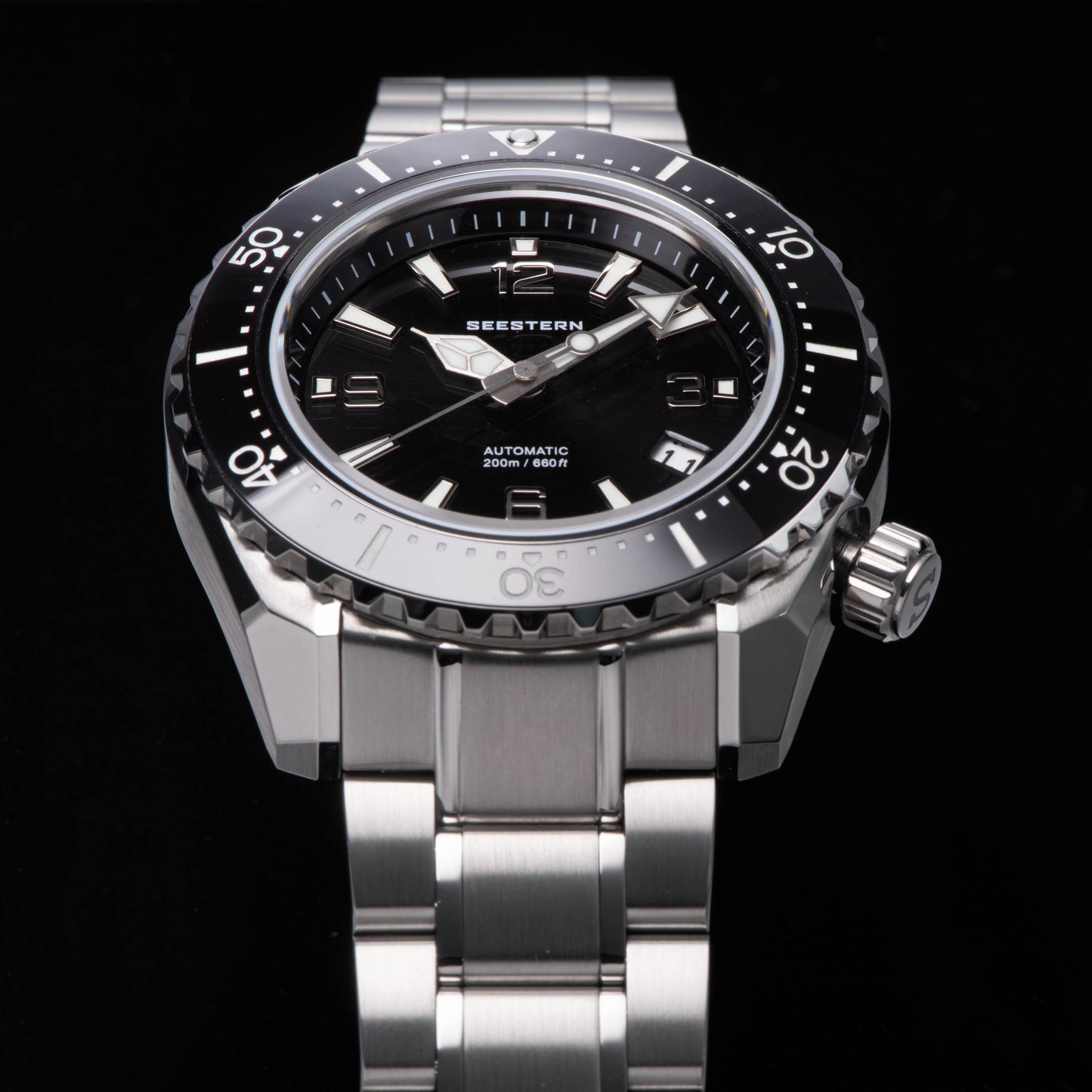 Seestern 416 Professional Diver Watch S416BK Black Dial