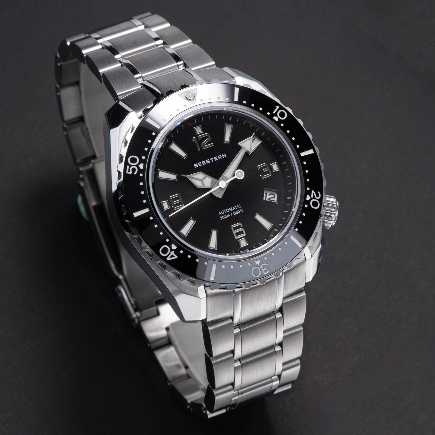 Seestern 416 Professional Diver Watch S416BK Black Dial