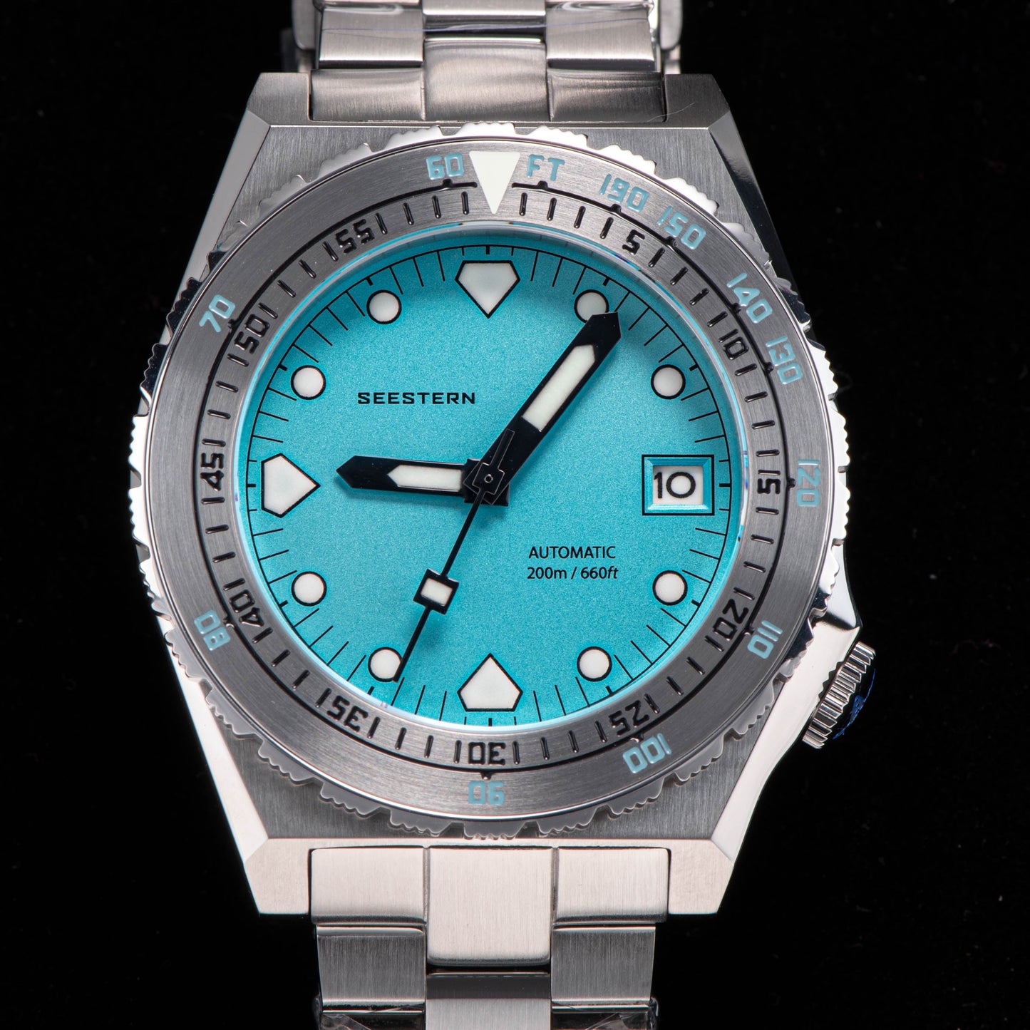 Seestern Vintage 407 600T Light Blue Dial Ceramic Bezel