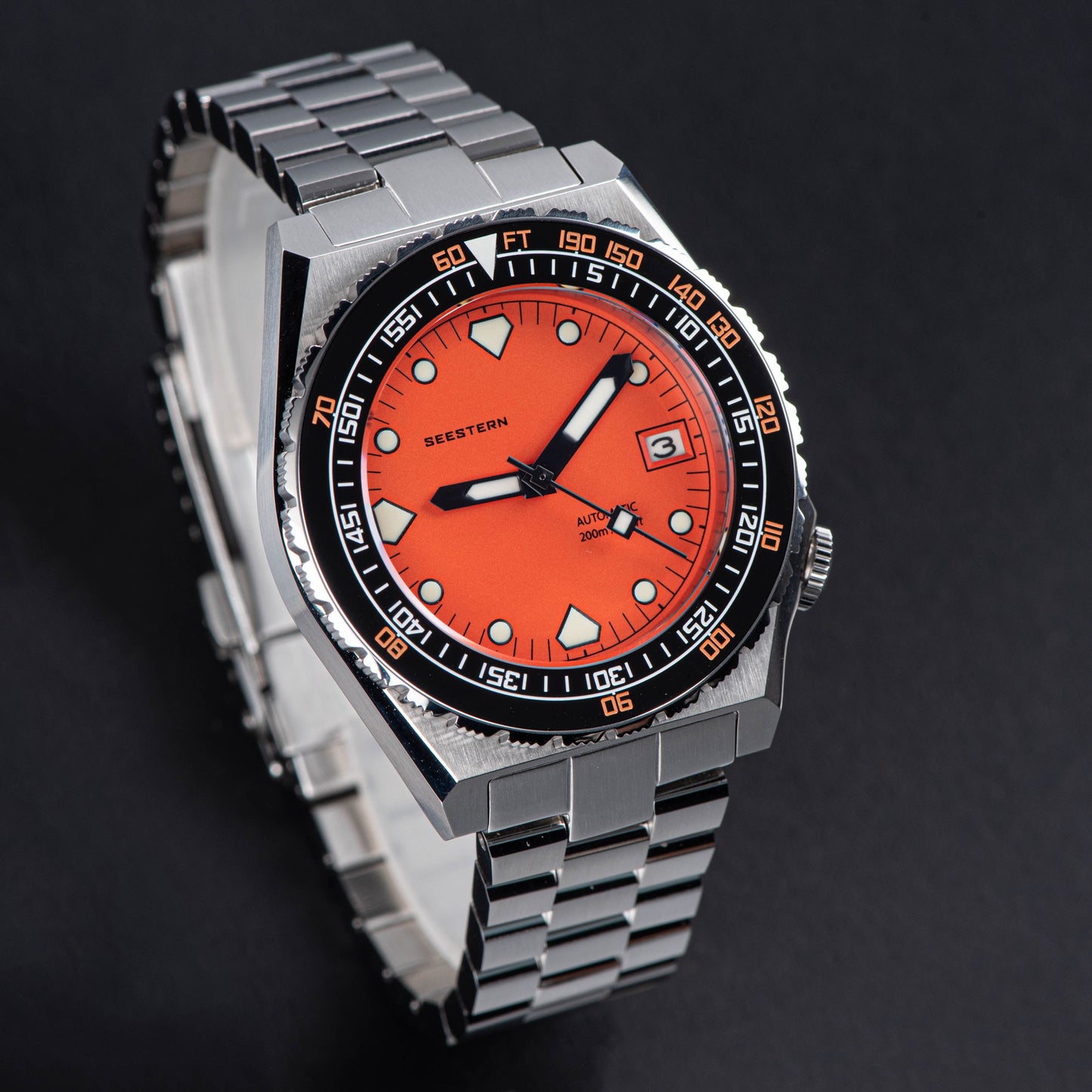 Seestern Vintage 407 600T Orange Dial Ceramic Bezel