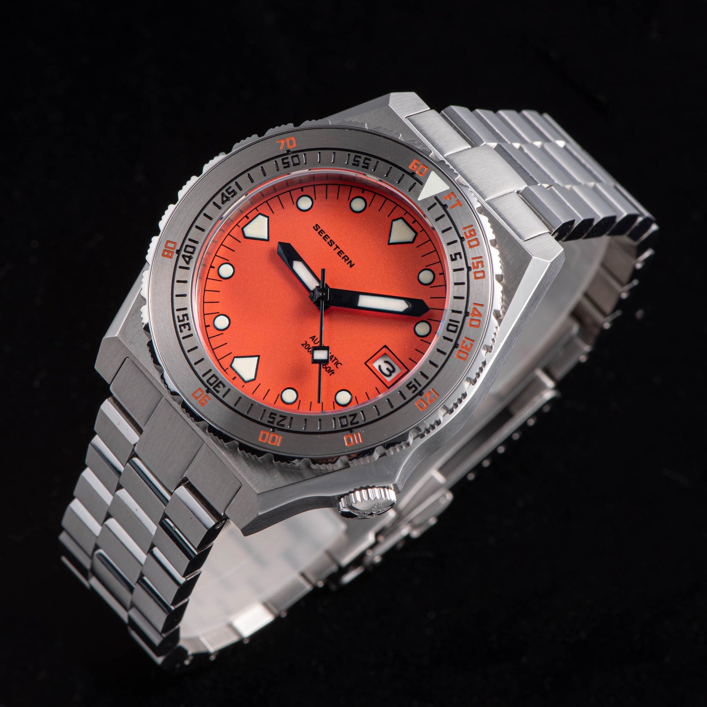 Seestern Vintage 407 600T Orange Dial Ceramic Bezel