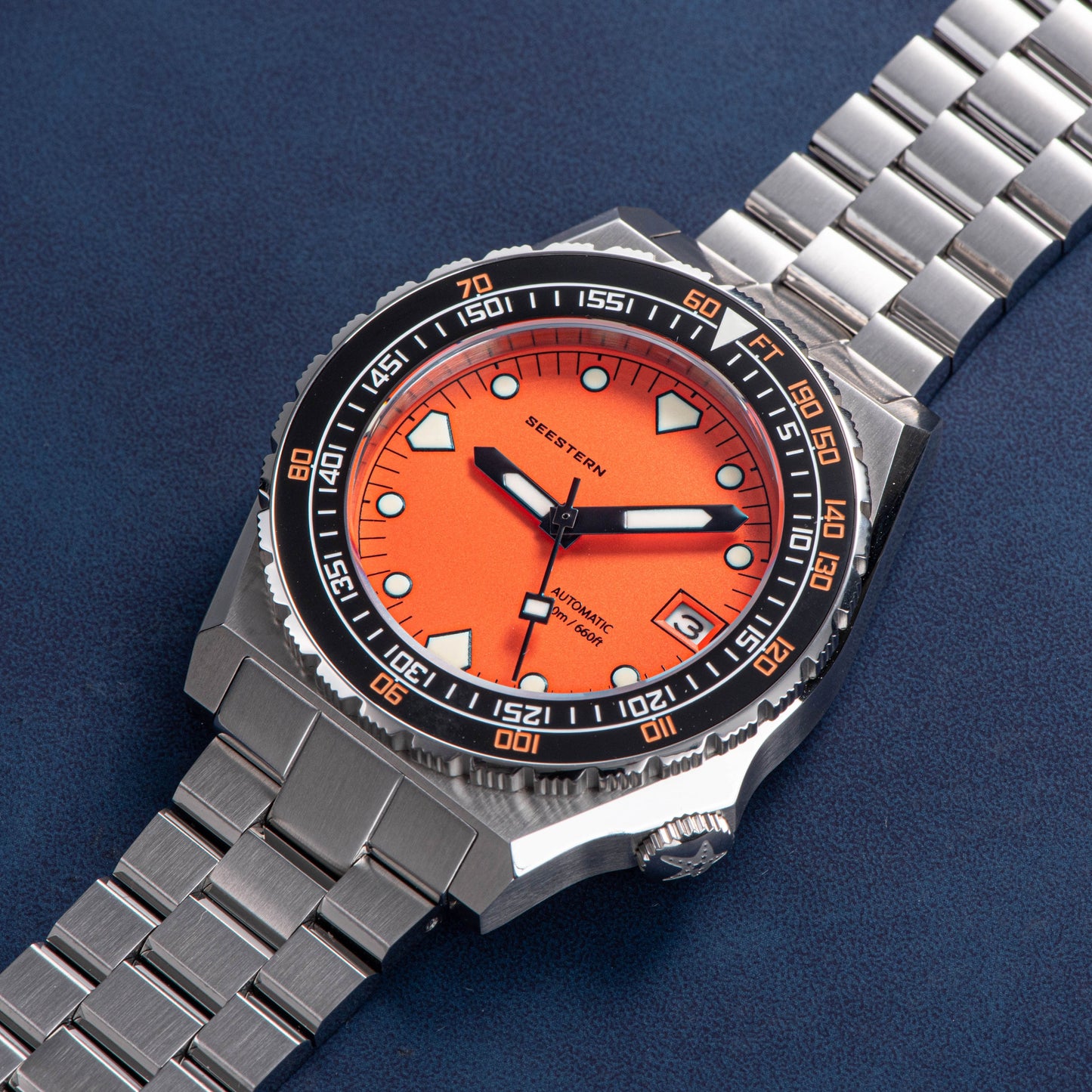 Seestern Vintage 407 600T Orange Dial Ceramic Bezel