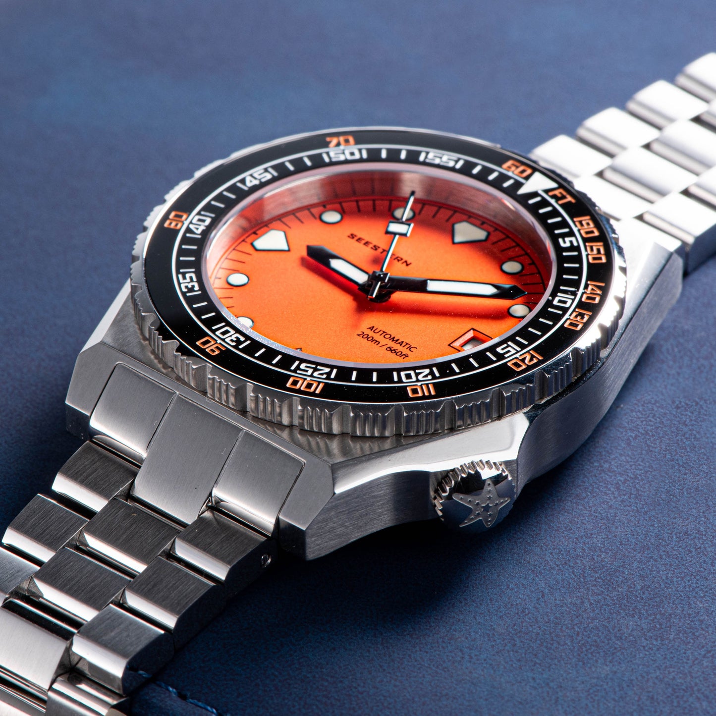 Seestern Vintage 407 600T Orange Dial Ceramic Bezel