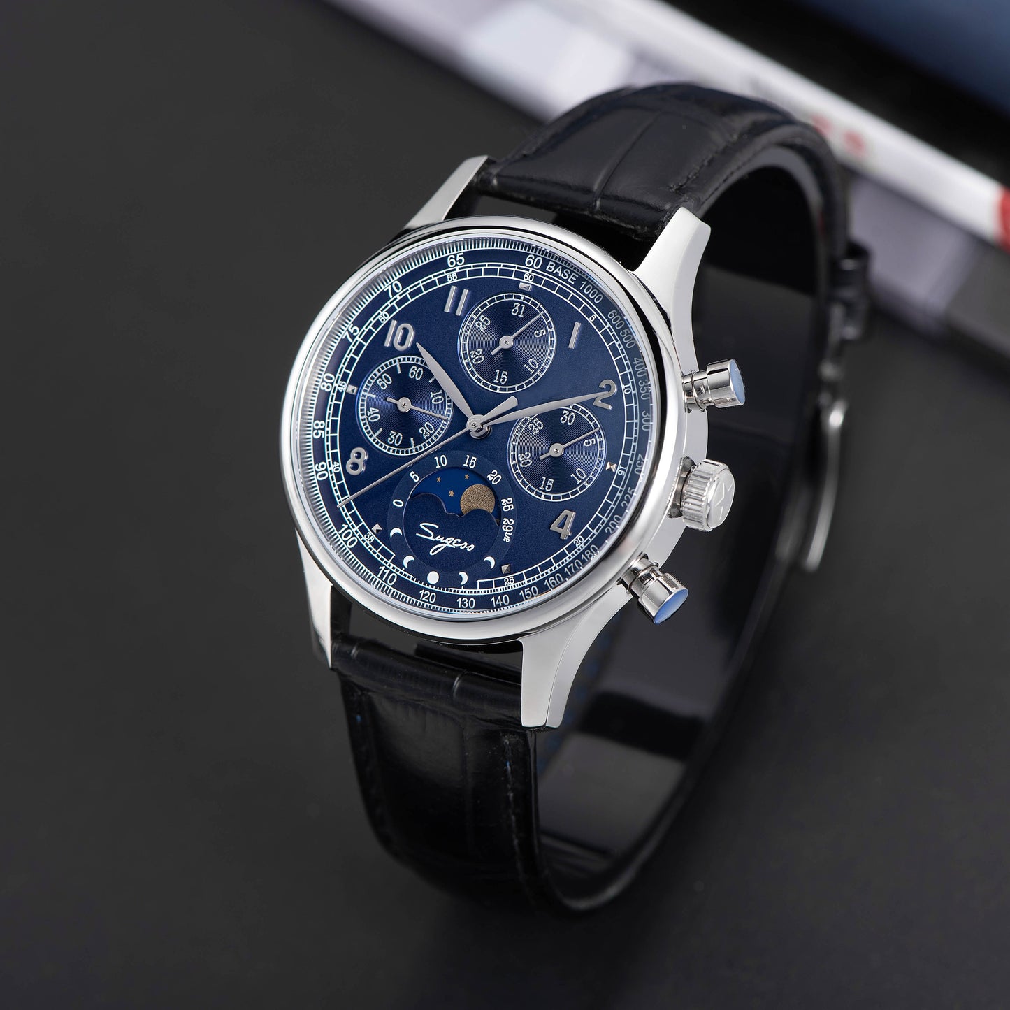 MoonPhase Master S389-2 Deep Blue Swan Neck Regulator