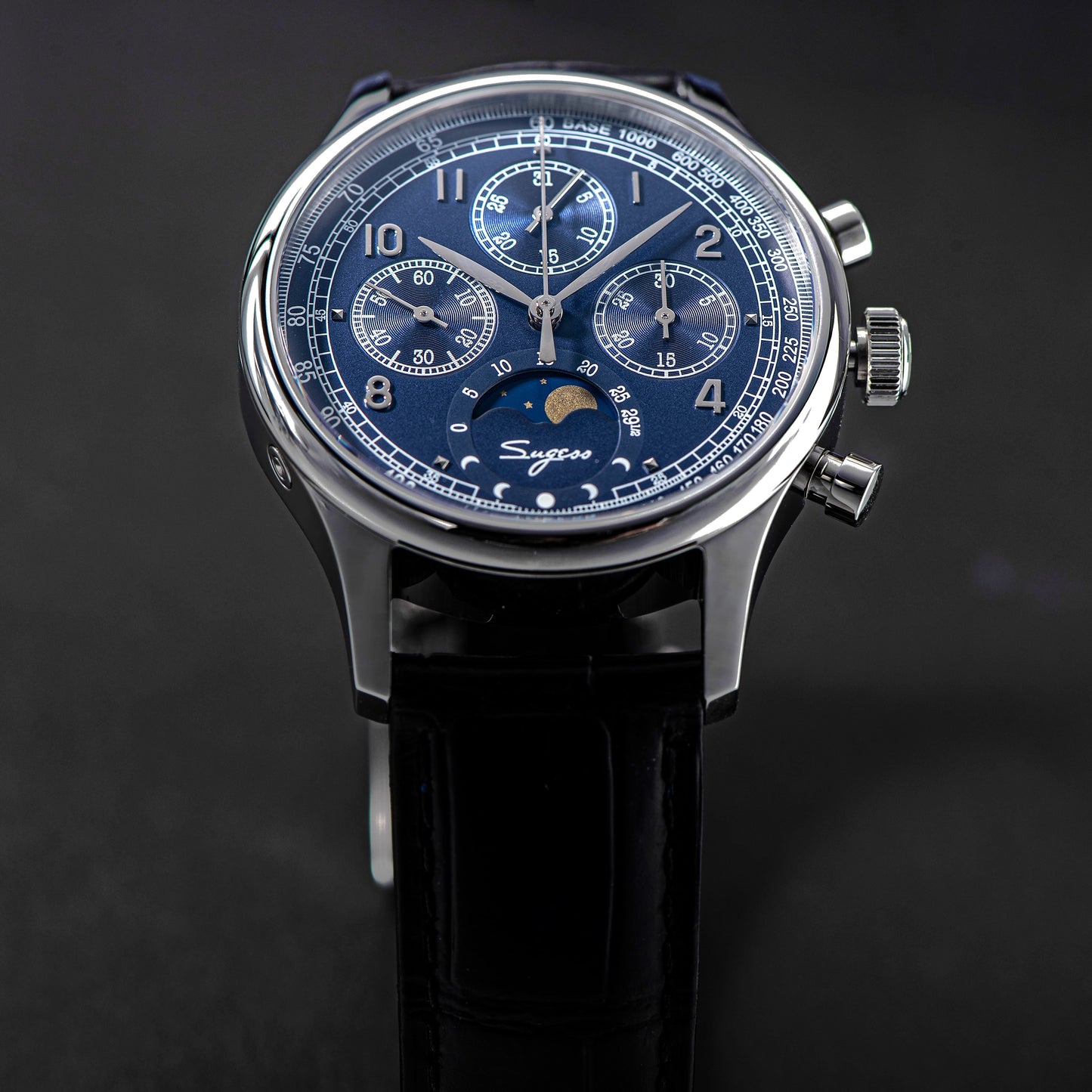 MoonPhase Master S389-2 Deep Blue Swan Neck Regulator