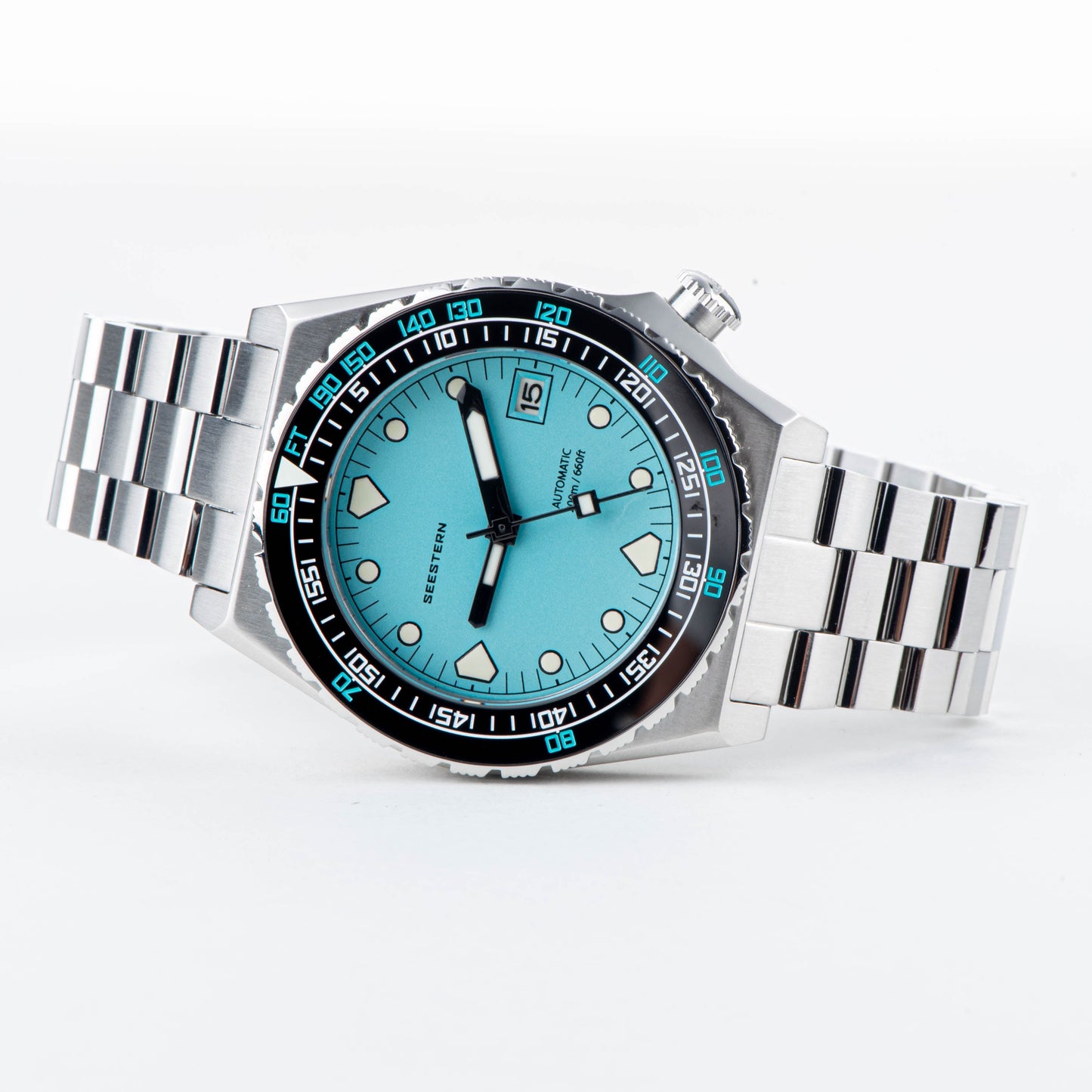 Seestern Vintage 407 600T Light Blue Dial Ceramic Bezel