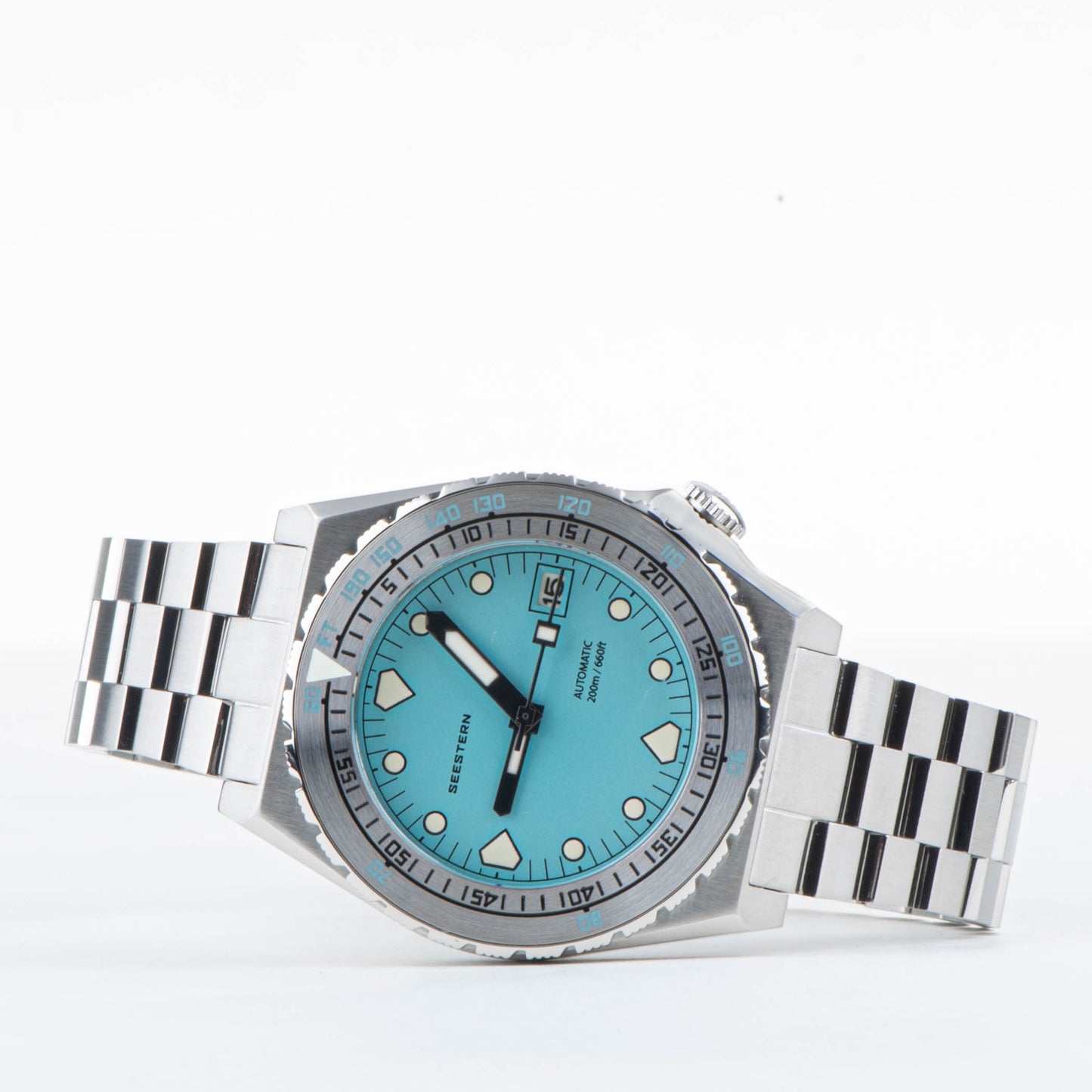 Seestern Vintage 407 600T Light Blue Dial Ceramic Bezel