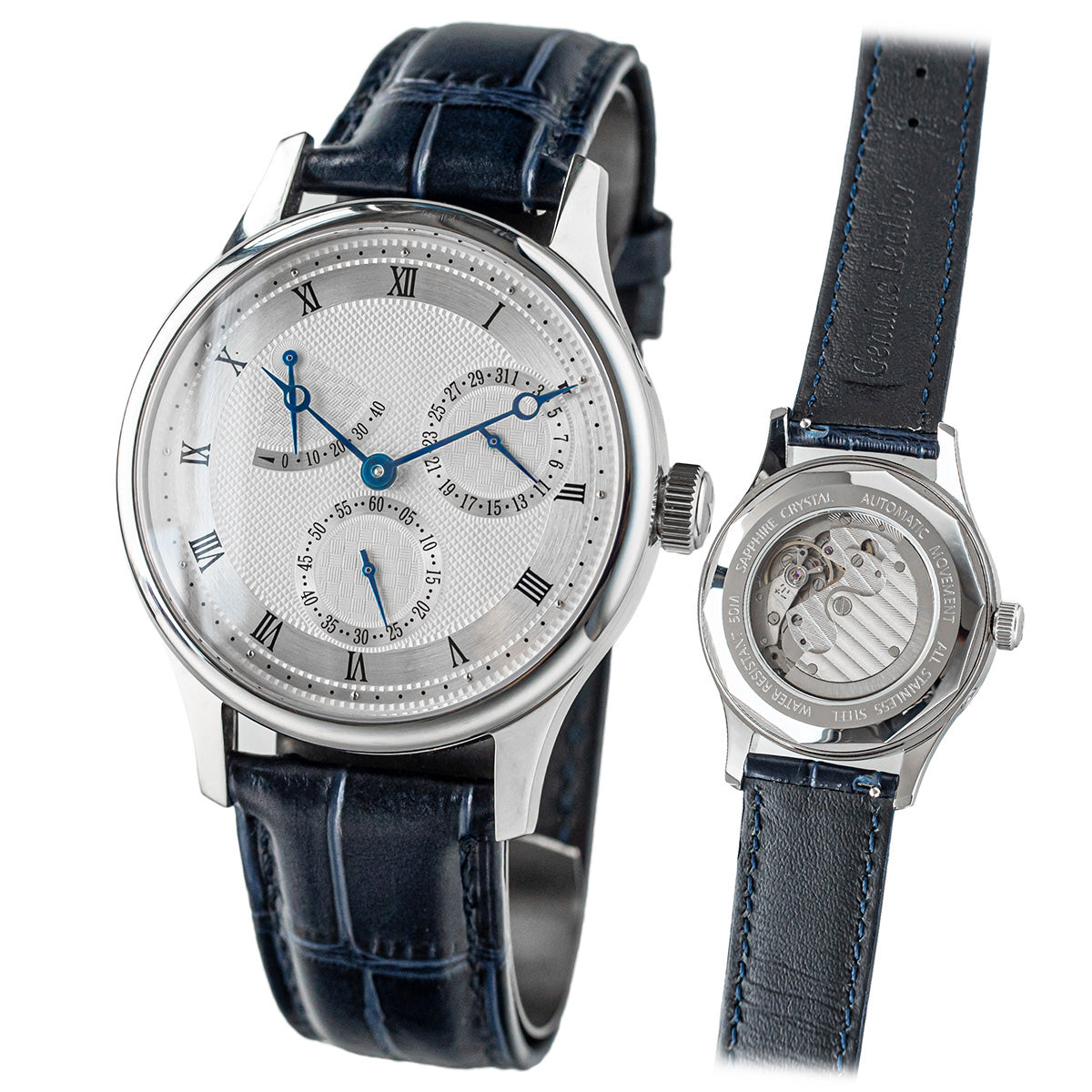 Seagull Movement Watch 1780 40mm Guilloche Dial Automatic