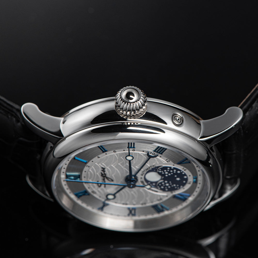 MoonPhase Master SU2108SZ Stainless-Steel Moon Phase Blue Indices