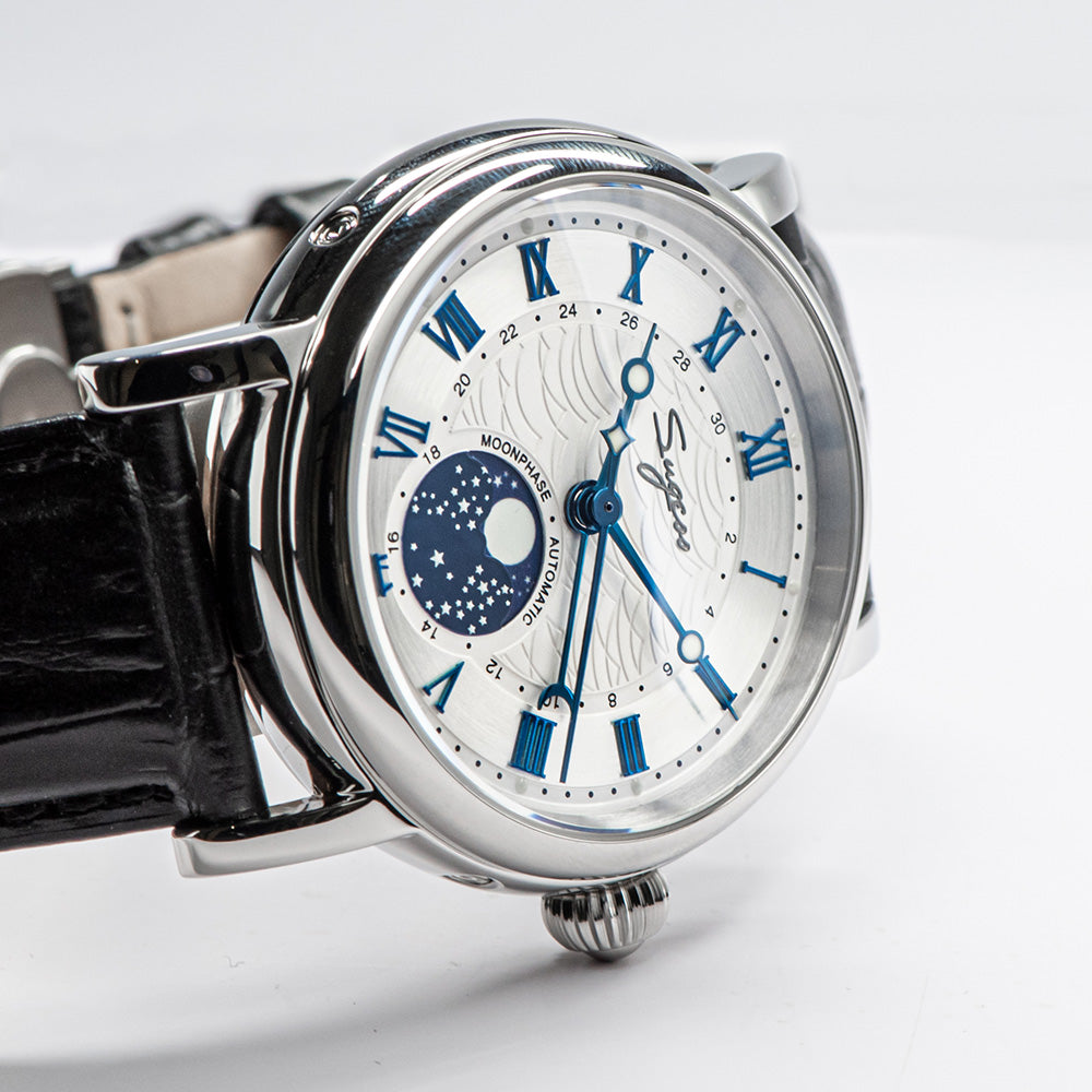 MoonPhase Master SU2108SZ Stainless-Steel Moon Phase Blue Indices