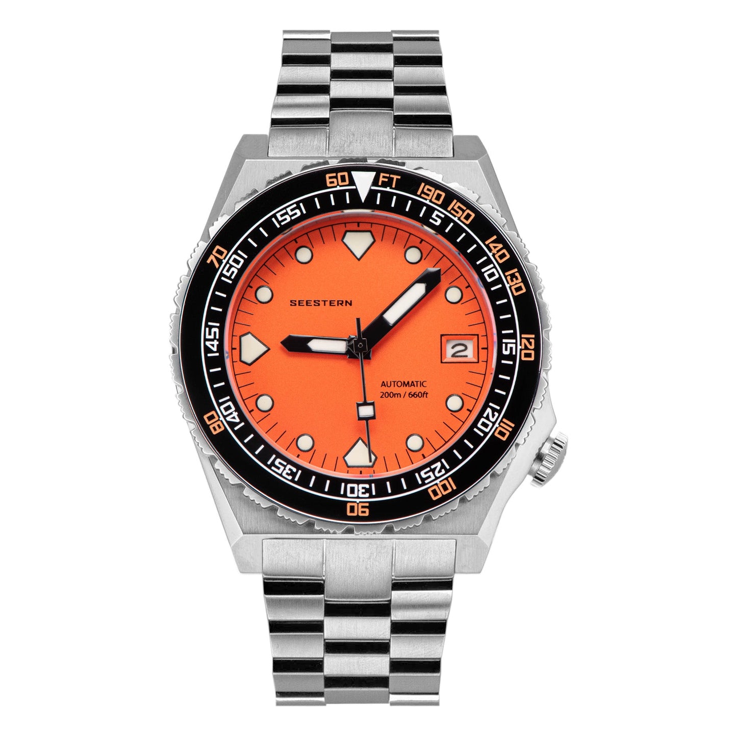 Seestern Vintage 407 600T Orange Dial Ceramic Bezel