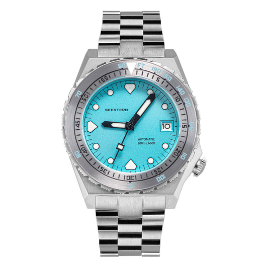 Seestern Vintage 407 600T Light Blue Dial Ceramic Bezel