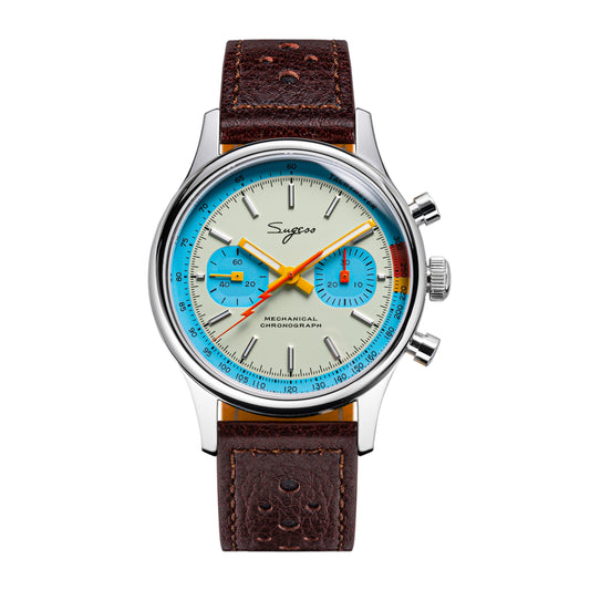 Chrono Heritage S387 Light Blue Dial Orange Lightning V2