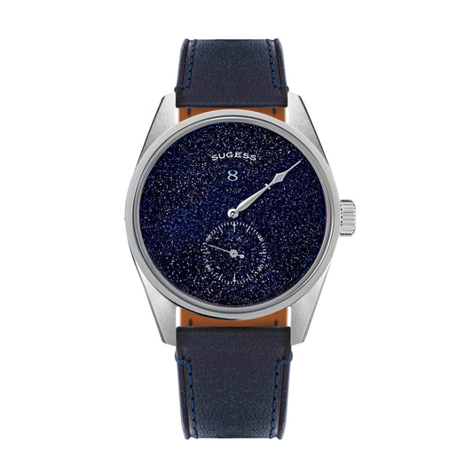 Automatic S451-2 Blue Sandstone Dial Jumping Hour One Pointer Stainless Steel