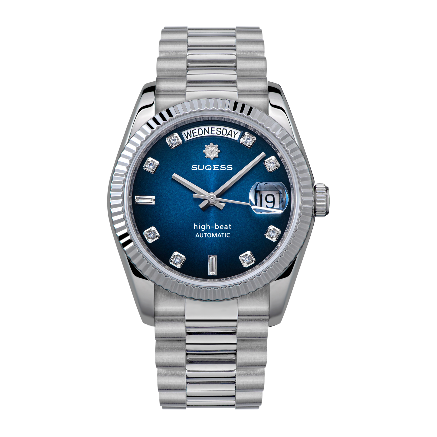 Heritage S449 DD Date and Day Display DD36 36mm Stainless Steel Blue Dial Automatic