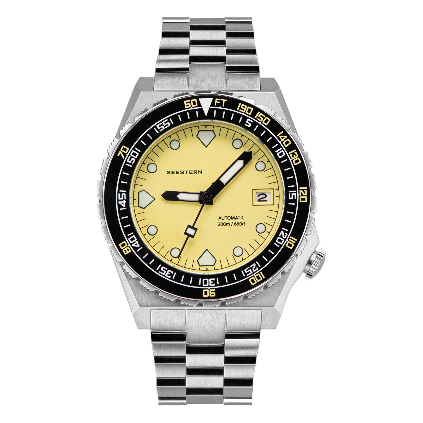 Seestern Vintage 407 600T Yellow Dial Ceramic Bezel