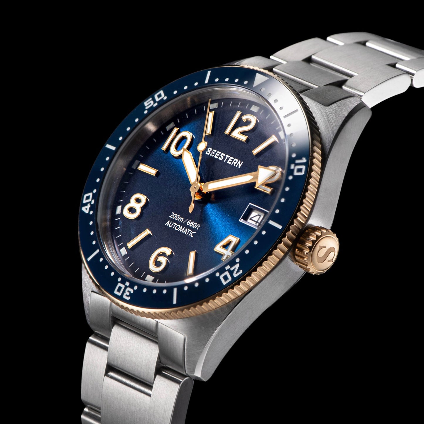 Seestern 434 Professional Diver Automatic 200m Water Resistant V2 (Bigger Watch Crown, Engrave Case Back)