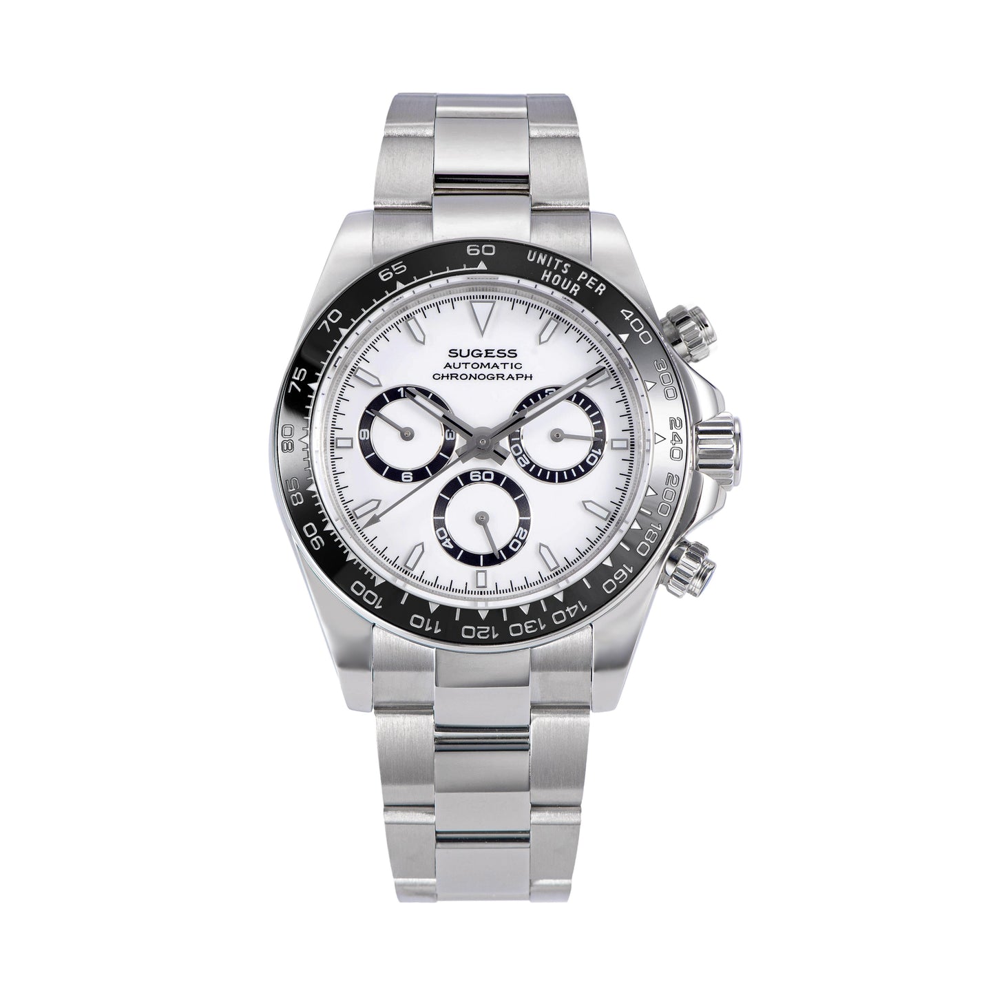 Automatic Chronograph 418-2 White Dial Ceramic Bezel Professional