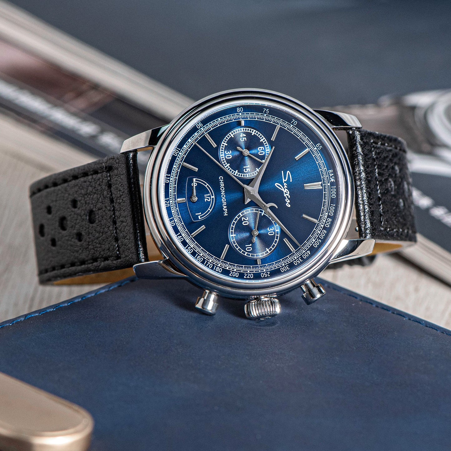 Chrono Master 438 Deep Blue Dial Power Reserve Indicator