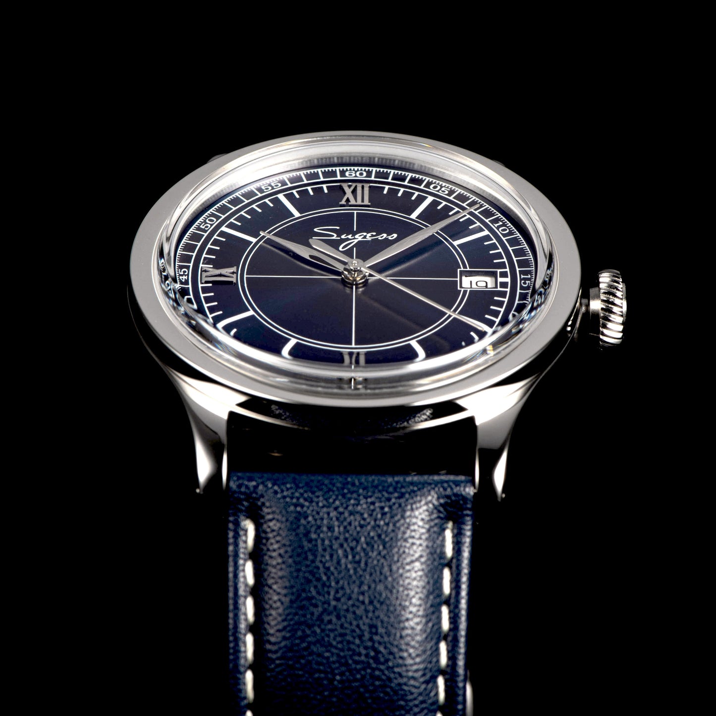 Heritage 411-3B Seagull 2130 Movement  Stainless Steel Case Deep Blue Dial SU4113BDB