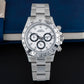 Top Chronometer Panda White Dial Steel Bezel Chronograph SU005DAY