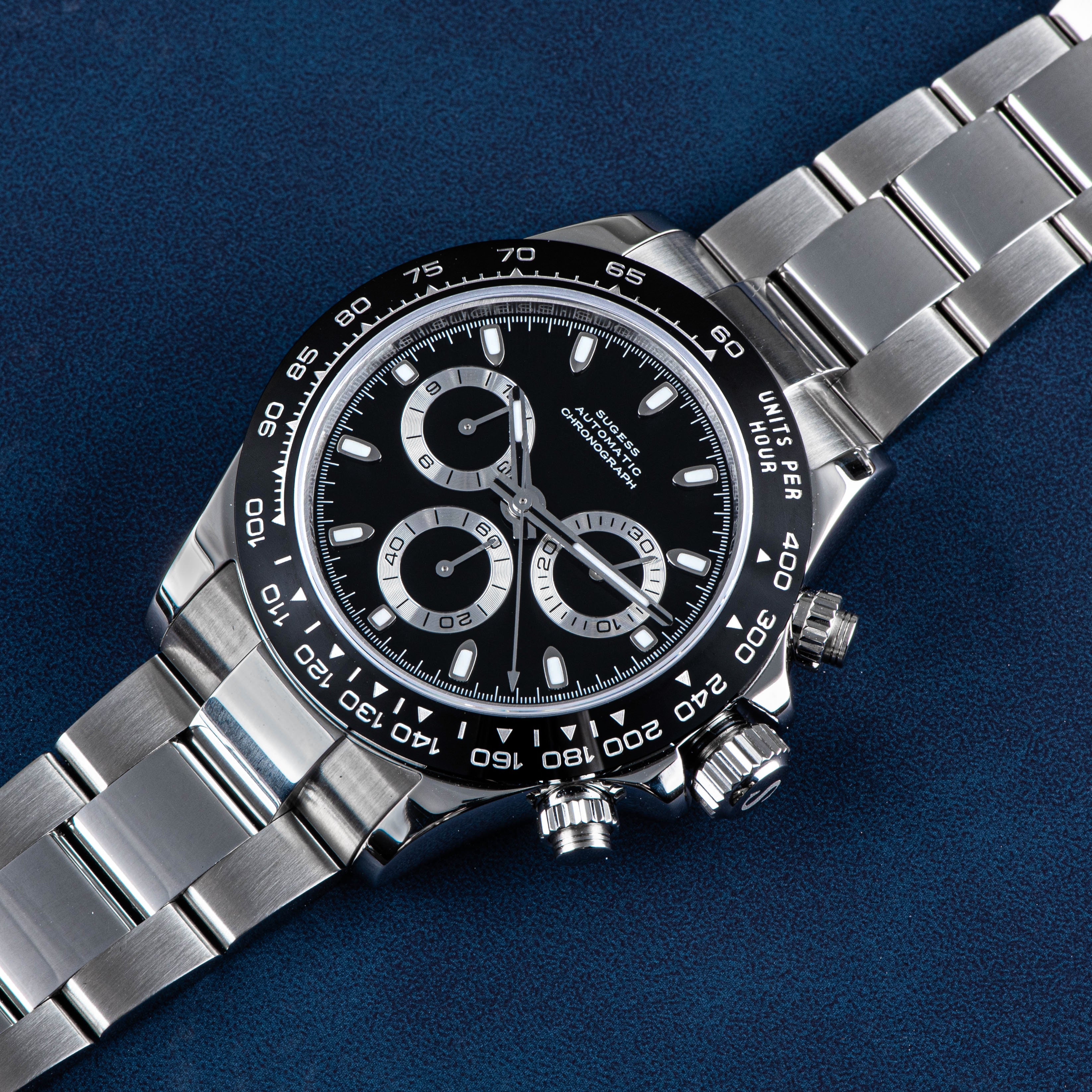 Sugess Top Chronometer Daytona SU002DAY Panda Dial Automatic Chronograph  Watch ETA7750 – Watch Radar Co.