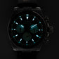 Automatic Chronograph 418-2 Black Dial Stainless Steel Bezel Professional